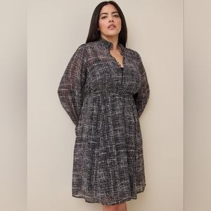 Torrid Mini Chiffon Mock Neck Dress